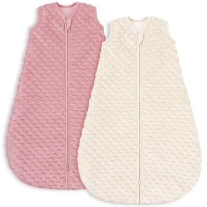 Picture of Yoofoss Fleece Baby Sleep Sack 6-12 Months with Plush Dots, TOG 1.5 Baby Wearable Blanket with 2-Way Zipper, Cotton Toddler Sleep Sack Fleece