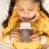 Picture of GROSMIMI Spill Proof no Spill Magic Sippy Cup with Straw with Handle for Baby and Toddlers, Customizable, PPSU, BPA Free 6 oz (White)
