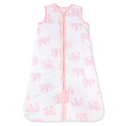 Picture of Burt's Bees Baby Baby Beekeeper Wearable Blanket, 100% Organic Cotton, Swaddle Transition Sleeping Bag, Quilted Blossom Elephants, Large