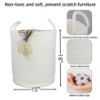 Picture of XUANGUO Cotton Rope Laundry Basket Hamper for Clothes Decorative Woven Storage Basket for Living Room Bedroom Boho Tall Rope Baskets for Blanket Toys Baby Nursery Hamper Bin Large white