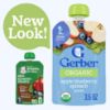 Picture of Gerber Stage 2 Baby Food, Organic Apple Blueberry Spinach Puree Pouch, 2 Servings of Fruit & Veggie, No Added Sweetener, No Artificial Colors or Flavors, 12-Pack