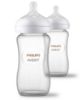 Picture of Philips Avent Natural Glass Baby Bottles with Natural Response Nipples (Medium Flow, Flow 3), 8oz, 2-Pack, SCY913/02
