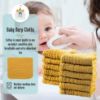 Picture of Cute Castle 12 Pack Muslin Burp Cloths for Baby - Ultra-Soft 100% Cotton Baby Washcloths - Large 20'' by 10'' Super Absorbent Milk Spit Up Rags - Burpy Cloths for Unisex, Boy, Girl - Honey