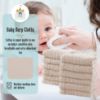 Picture of Cute Castle 12 Pack Muslin Burp Cloths for Baby - Ultra-Soft 100% Cotton Baby Washcloths - Large 20'' by 10'' Super Absorbent Milk Spit Up Rags - Burpy Cloths for Unisex, Boy, Girl - Brown