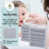 Picture of Cute Castle 12 Pack Muslin Burp Cloths for Baby - Ultra-Soft 100% Cotton Baby Washcloths - Large 20'' by 10'' Super Absorbent Milk Spit Up Rags - Burpy Cloths for Unisex, Boy, Girl - Slate