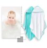 Picture of 2 Pack Baby Bath Towel - Rayon Made from Bamboo, Ultra Soft Hooded Towels for Babies,Toddler,Infant - Newborn Essential -Perfect Baby Registry Gifts for Boy Girl (White and Malachite, 30 x 30 Inch)