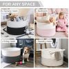 Picture of INDRESSME XXXLarge Cotton Rope Basket 21.7" x 21.7" x 13.8" Woven Baby Laundry Basket for Blankets Toys Storage Baskets with Handle Comforter Cushions Storage Bins Thread Laundry Hamper-Black Stitch