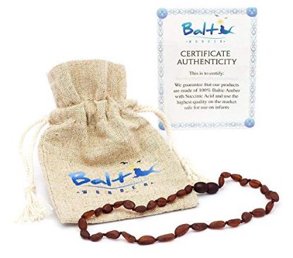Picture of Baltic Wonder Baltic Necklace (Unisex) (Raw Cherry) - Knotted Between Beads