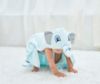 Picture of HIPHOP PANDA Hooded Towel - Rayon Made from Bamboo, Bath Towel with Bear Ears for Newborn, Babie, Toddler, Infant - Absorbent Large Baby Towel - Blue Elephant, 30 x 40 Inch