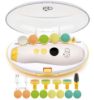 Picture of Rechargeable 22 in 1 Baby Nail Trimmer, Usage Labeled Case, 13 Extra Replacement Tools, Royal Angels Electric Nail File with LCD Display, Newborn Toddler Nail Care Clipper Kit (Rechargeable, Mango)