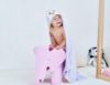 Picture of HIPHOP PANDA Hooded Towel - Rayon Made from Bamboo, Bath Towel with Bear Ears for Newborn, Babie, Toddler, Infant - Absorbent Large Baby Towel - Purple Penguin, 30 x 30 Inch