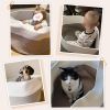 Picture of INDRESSME XXXLarge Cotton Rope Basket 21.7" x 21.7" x 13.8" Woven Baby Laundry Blanket Basket Toy Baskets with Handle Storage Comforter Cushions Thread Laundry Hamper