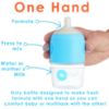 Picture of PopYum 5 oz Blue Anti-Colic Formula Making / Mixing / Dispenser Baby Bottles, 2-Pack (with #1 Nipples)