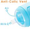 Picture of PopYum 5 oz Blue Anti-Colic Formula Making / Mixing / Dispenser Baby Bottles, 2-Pack (with #1 Nipples)