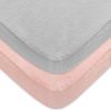 Picture of Pack 'n Play 2-Pack, 100% Cotton Flannel, Portable Mini Crib Sheets, Fitted Playard Mattress Cover for Girls & Boys, Ultra Soft Warm Breathable Convertible Playpen Sheet, Grey & Pink