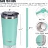 Picture of Tiblue Kids & Toddler Cup - Stainless Steel Water Bottle Spill Proof Insulated Tumbler with Leak Proof Lid & Silicone Straw with Stopper - BPA FREE Smoothie Baby Drinking Cup (2 Pack, 12oz Blue+Green)