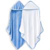 Picture of 2 Pack Baby Bath Towel - Rayon made from bamboo, Ultra Soft Hooded Towels for Babies,Toddler,Infant - Newborn Essential -Perfect Baby Registry Gifts for Boy Girl (White and Navy Blue, 30 x 30 Inch)