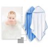 Picture of 2 Pack Baby Bath Towel - Rayon made from bamboo, Ultra Soft Hooded Towels for Babies,Toddler,Infant - Newborn Essential -Perfect Baby Registry Gifts for Boy Girl (White and Navy Blue, 30 x 30 Inch)