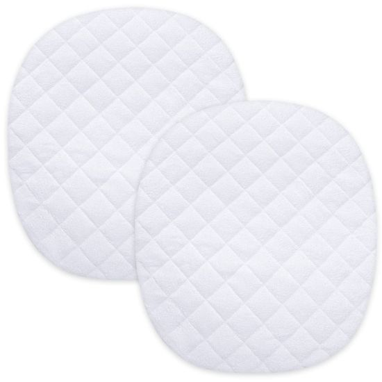 Picture of Waterproof Bassinet Mattress Pad Cover Fit for Graco Pack 'n-Play Dome LX Bassinet (not playard), 2 Pack, Ultra Soft Viscose Made from Bamboo Terry Surface, Breathable and Easy Care