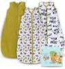 Picture of Cute Castle Baby Sleep Sack 18-24 Months - Lightweight 100% Cotton 2-Way Zipper TOG 0.5 Infant Wearable Blanket, Newborn Essentials Toddler Sleep Clothes, 3 Pack(Honey, Dinosaurs, Letters)