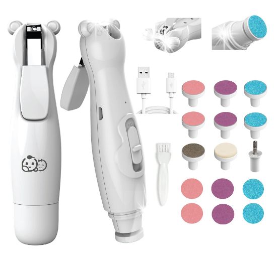 Picture of Royal Angels Rechargeable Baby Nail Clippers 20 in 1, Safe Electric Nail Trimmer, Baby Nail Kit, Additional Replacements, Newborn Toddler Toes and Fingernails, Trim and Polish (Rechargeable, Snow)