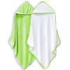 Picture of 2 Pack Baby Bath Towel - Rayon Made from Bamboo, Ultra Soft Hooded Towels for Babies,Toddler,Infant - Newborn Essential -Perfect Baby Registry Gifts for Boy Girl (White and Green, 30 x 30 Inch)