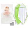 Picture of 2 Pack Baby Bath Towel - Rayon Made from Bamboo, Ultra Soft Hooded Towels for Babies,Toddler,Infant - Newborn Essential -Perfect Baby Registry Gifts for Boy Girl (White and Green, 30 x 30 Inch)