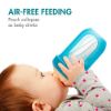 Picture of NURSH Reusable Silicone Pouch Bottle, Air-Free Feeding, 4 Ounce with Stage 1 Slow Flow Nipple Exclusive S?t of 3, Blue