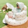 Picture of EKEPE Inflatable Baby Seat for Babies 3 Months & Up, Infant Floor Seats for Sitting Up, Baby Seats for Infants, Blow Up Baby Chair with Built in Air Pump - Olive Flower