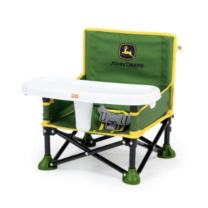 Picture of Bright Starts John Deere Pop 'N Sit Portable Booster Chair, Floor Seat, Indoor/Outdoor Use, Compact Fold, Green and Yellow, 6 Mos - 3 Yrs
