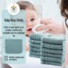 Picture of Cute Castle 24 Pack Muslin Burp Cloths for Baby - Ultra-Soft 100% Cotton Baby Washcloths - Large 20'' by 10'' Super Absorbent Milk Spit Up Rags - Burpy Cloths for Unisex, Boy, Girl -Dark Green