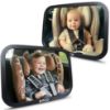 Picture of Onco Baby Car Mirror Rear Facing (2 Pack) - 100% Shatterproof & Shakeproof, Award-Winning Convex Car Mirror for Baby with 360° Rotation, Newborn Essentials (9.6 x 6.9 in)