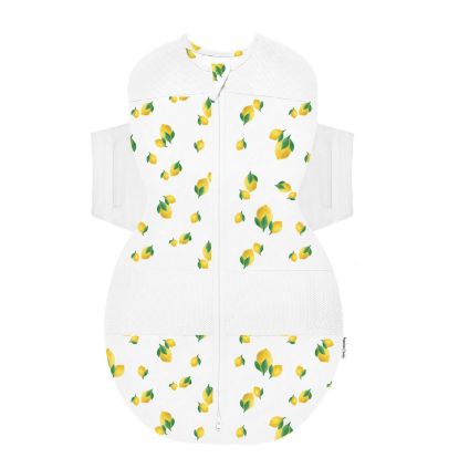 Picture of Happiest Baby SNOO Sleep Sack - 100% Organic Cotton Baby Swaddle Blanket - Doctor Designed Promotes Healthy Hip Development (Ivory Lemons, Large)