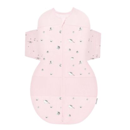 Picture of Happiest Baby SNOO Sleep Sack - 100% Organic Cotton Baby Swaddle Blanket - Doctor Designed Promotes Healthy Hip Development (Rose Planets, Small)