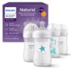 Picture of Philips Avent Natural Baby Bottles with Natural Response Nipples (Medium Flow, Flow 3), with Seahorse and Starfish Design, 9oz, 4-Pack, SCY903/68
