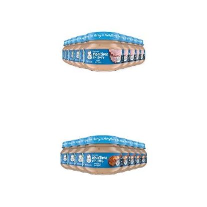 Picture of Gerber Baby Foods 2nd Foods Meat, Ham & Gravy and Chicken & Gravy, Mealtime for Baby, 2.5 Ounce Jar (Pack of 20)