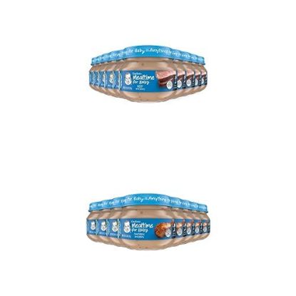 Picture of Gerber Baby Foods 2nd Foods Meat, Beef & Gravy and Chicken & Gravy, Mealtime for Baby, 2.5 Ounce Jar (Pack of 20)