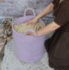 Picture of XUANGUO Rope Laundry Basket Hamper for Clothes Woven Storage Basket for Living Room Bedroom Boho Tall Rope Baskets for Blanket Toys Pillow Towels Baby Nursery Hamper Bin Large purple or lavender
