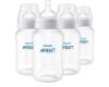 Picture of Philips Avent Anti-Colic Baby Bottles, 11oz, with Flow 3 Nipples, 3m+, 4pk, Clear, SCY106/04