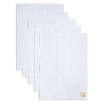 Picture of Burts Bees Baby Infant Burp Cloths, 100% Organic Cotton Extra Absorbent Soft Fabric Drool Cloths, 5-Pack Newborn Must-Have Essential Large Burping Cloths, One Size 17 x 11.75 Inches