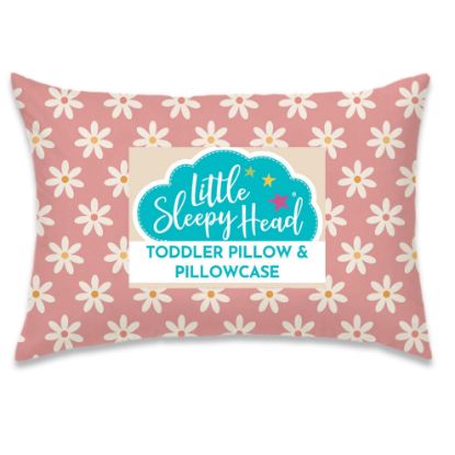 Picture of Toddler Pillow with Pillowcase 13x18, Kids Pillow for Sleeping , Toddler Pillow 2 Year Old, Better Neck Support Ergonomic Pillow and Toddler Pillowcase, Best Pillows for Kids (Daisies)