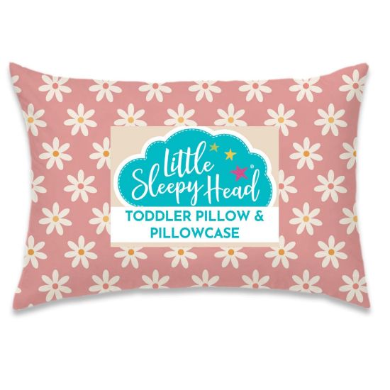 Picture of Toddler Pillow with Pillowcase 13x18, Kids Pillow for Sleeping , Toddler Pillow 2 Year Old, Better Neck Support Ergonomic Pillow and Toddler Pillowcase, Best Pillows for Kids (Daisies)