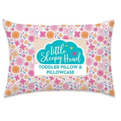 Picture of Toddler Pillow with Pillowcase 13x18 - Kids Pillow for Sleeping - Toddler Pillow - Better Neck Support Ergonomic Pillow and Toddler Pillowcase - Best Pillows for Kids (Whimsy Garden)
