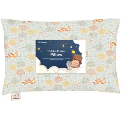 Picture of Toddler Pillow with Pillowcase - 13x18 My Little Dreamy Kids Travel Bed Pillows for Sleeping, Organic Cotton Small Pillowcase, Soft & Breathable, Machine Washable, Toddlers 2-5 years old (Wild Picnic)
