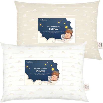 Picture of 2-Pack Toddler Pillow - Soft Organic Cotton Toddler Pillows for Sleeping - 13X18 Small Pillow for Kids - Kids Pillows for Sleeping - Kids Pillow for Travel, School, Nap, Age 2 to 5 (City Cars)