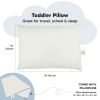 Picture of Toddler Pillow with Pillowcase - 13x18 My Little Dreamy Kids Travel Bed Pillows for Sleeping, Organic Cotton Small Pillowcase, Soft & Breathable, Machine Washable, Toddlers 2-5 Years Old (Pearl Gray)