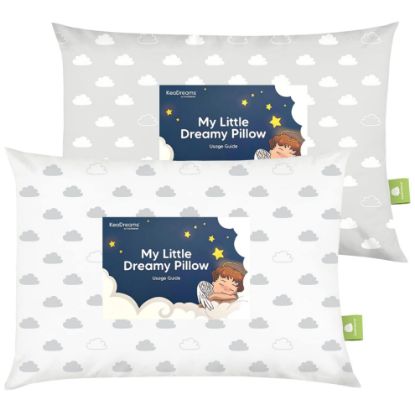 Picture of KeaBabies 2-Pack Toddler Pillow 13x18 - Soft Organic Cotton Kids Travel Bed Pillows for Sleeping, School, Nap, Machine Washable, Toddlers 2 to 5, Pillowcase Sold Separately (Cloud)
