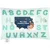 Picture of Toddler Pillow with Pillowcase - 13x18 My Little Dreamy Kids Travel Bed Pillows for Sleeping, Organic Cotton Small Pillowcase, Soft & Breathable, Machine Washable, Toddlers 2-5 years old (KeaABC Mint)