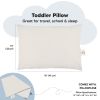 Picture of Toddler Pillow with Pillowcase - 13x18 My Little Dreamy Kids Travel Bed Pillows for Sleeping, Organic Cotton Small Pillowcase, Soft & Breathable, Machine Washable, Toddlers 2-5 Years Old (Clay)