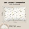 Picture of Toddler Pillow with Pillowcase - 13x18 My Little Dreamy Kids Travel Bed Pillows for Sleeping, Organic Cotton Small Pillowcase, Soft & Breathable, Machine Washable, Toddlers 2-5 Years Old (Grasslands)